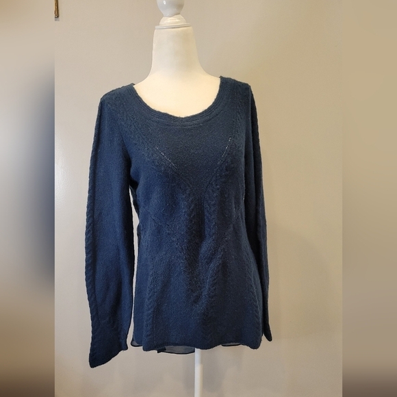 Anthropologie Knitted & Knotted Sweater Size Medium Turquoise color - Picture 3 of 11